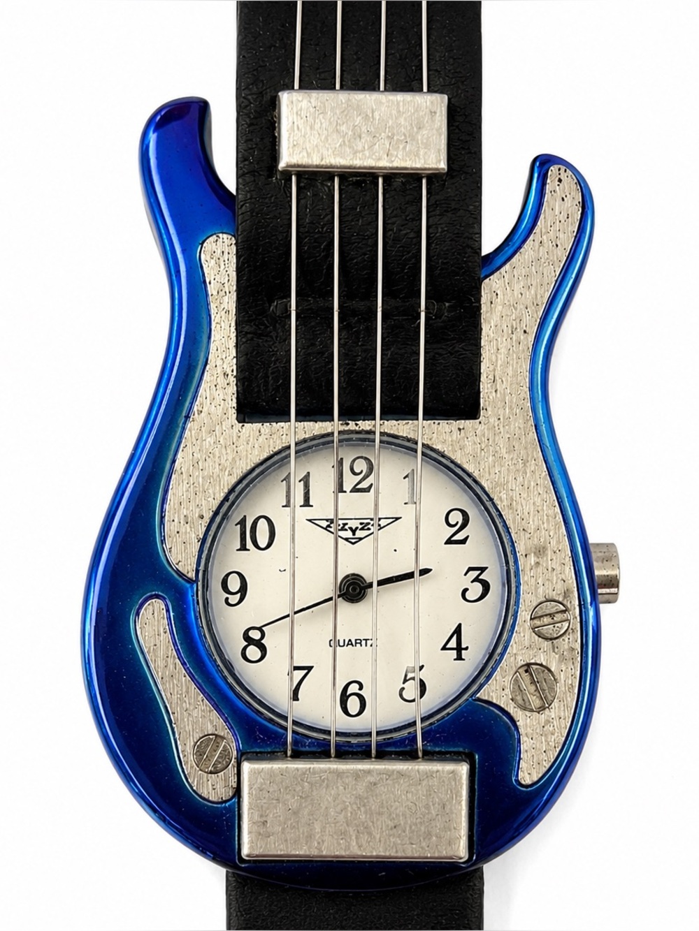 Vintage 2001 ZQ original Blue Guitar-Shaped Quartz Watch Japan Movt